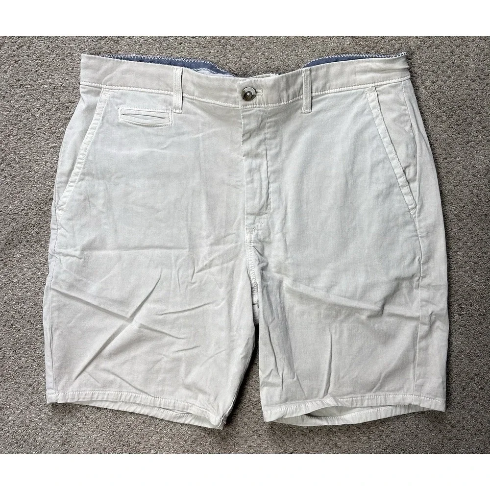 Johnnie-O Shorts Mens 36 Beige Nassau 7 Inch Chino Stretch Casual Golf JMSH2270